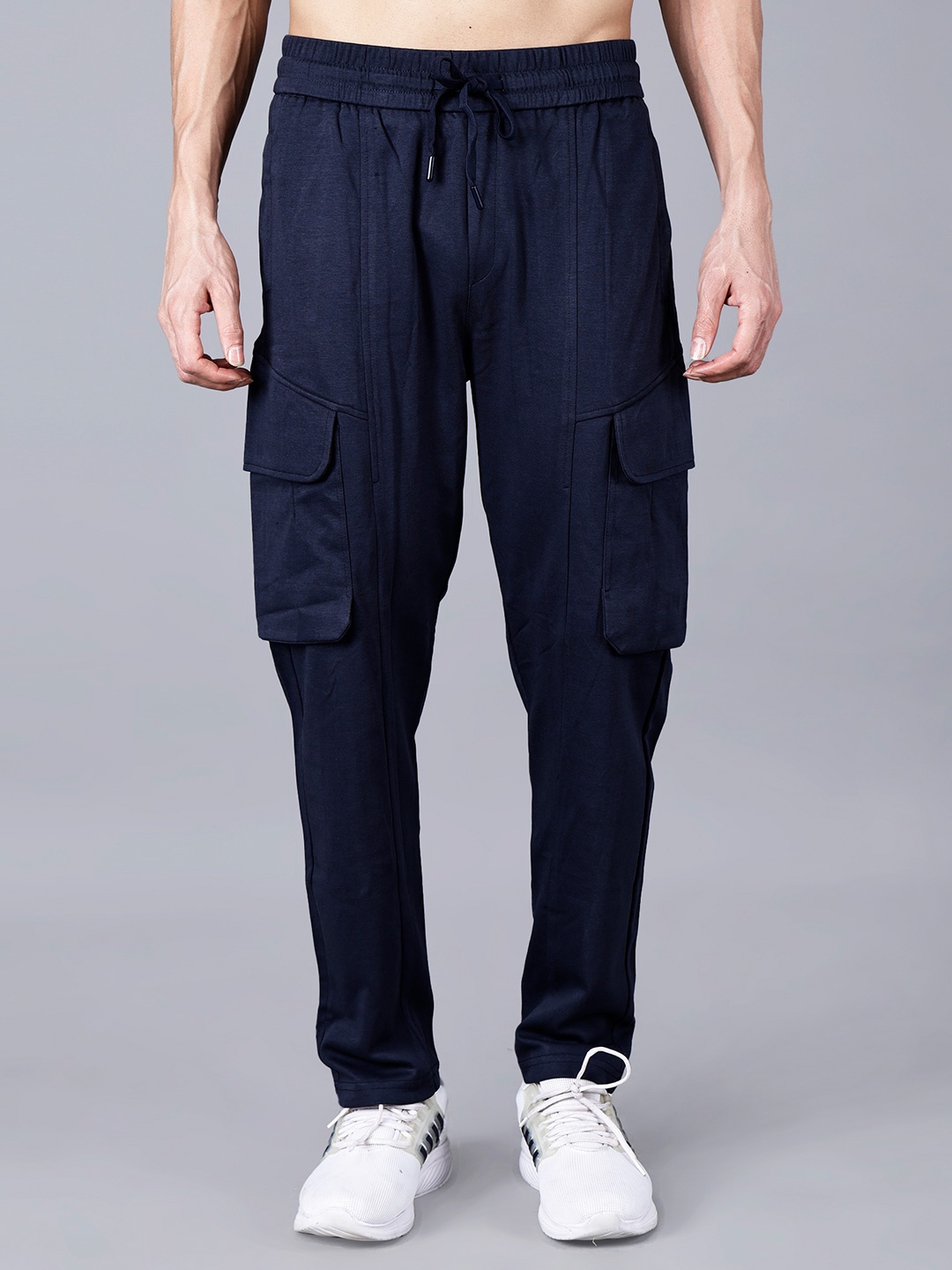 

Fort Collins Men Cotton Relaxed-Fit Anti Odour Mid Rise Cargo Track Pant, Navy blue