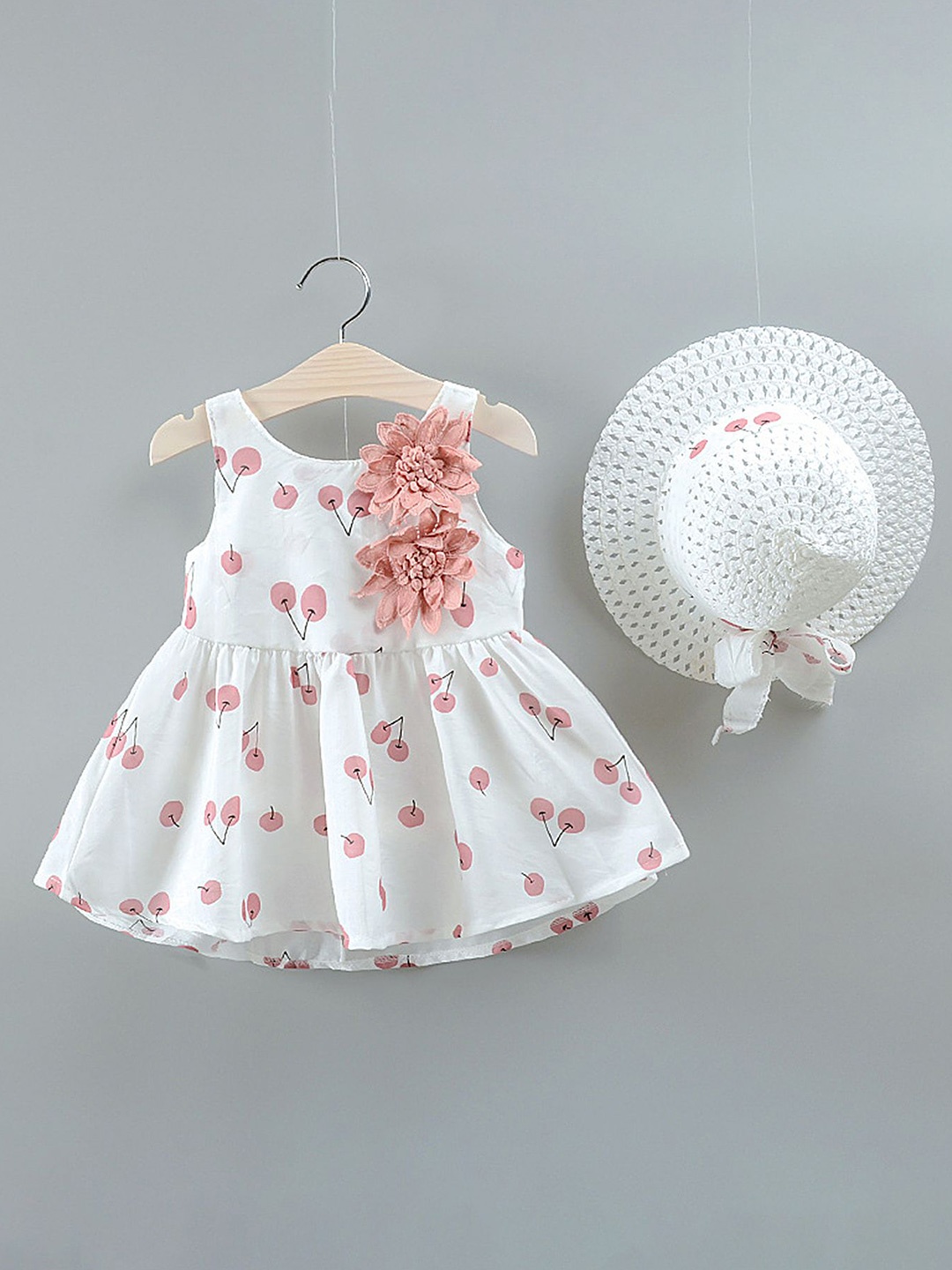 

LULU & SKY Girls Floral Print Fit & Flare Dress, Pink