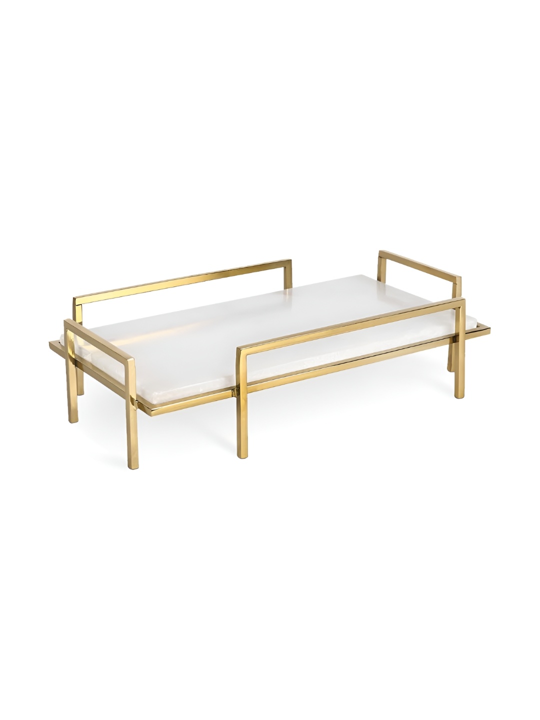 

IAAH Camilie Gold-Toned & White Marble Stainless Steel Serving Tray