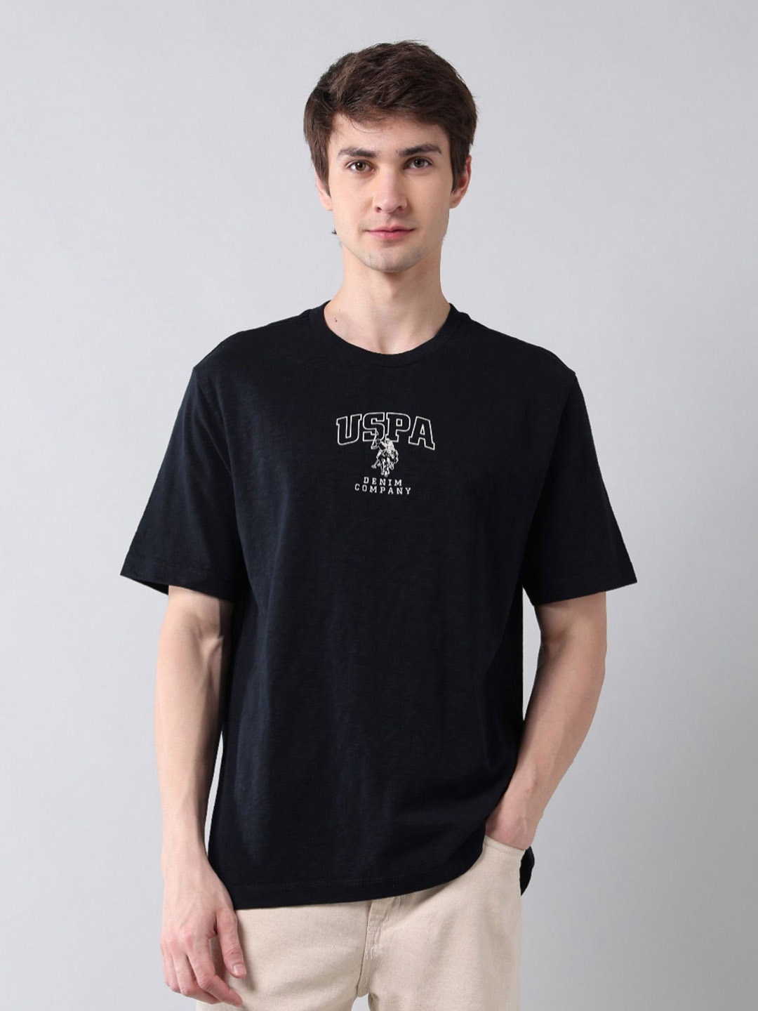 

U.S. Polo Assn. Denim Co. Men Brand Logo Printed T-shirt, Blue