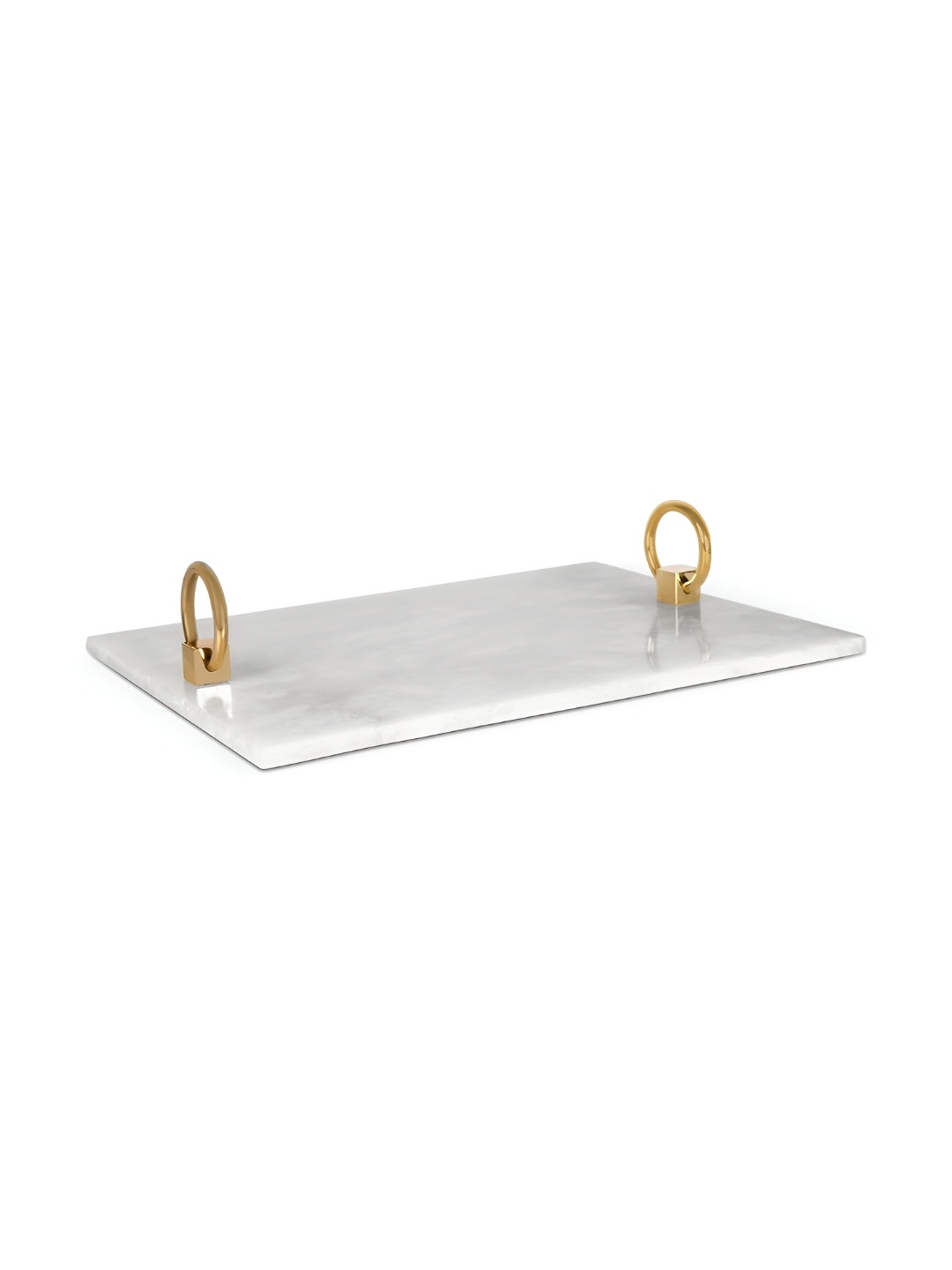 

IAAH Amanda Gold-Toned & White Marble Brass Serving Tray