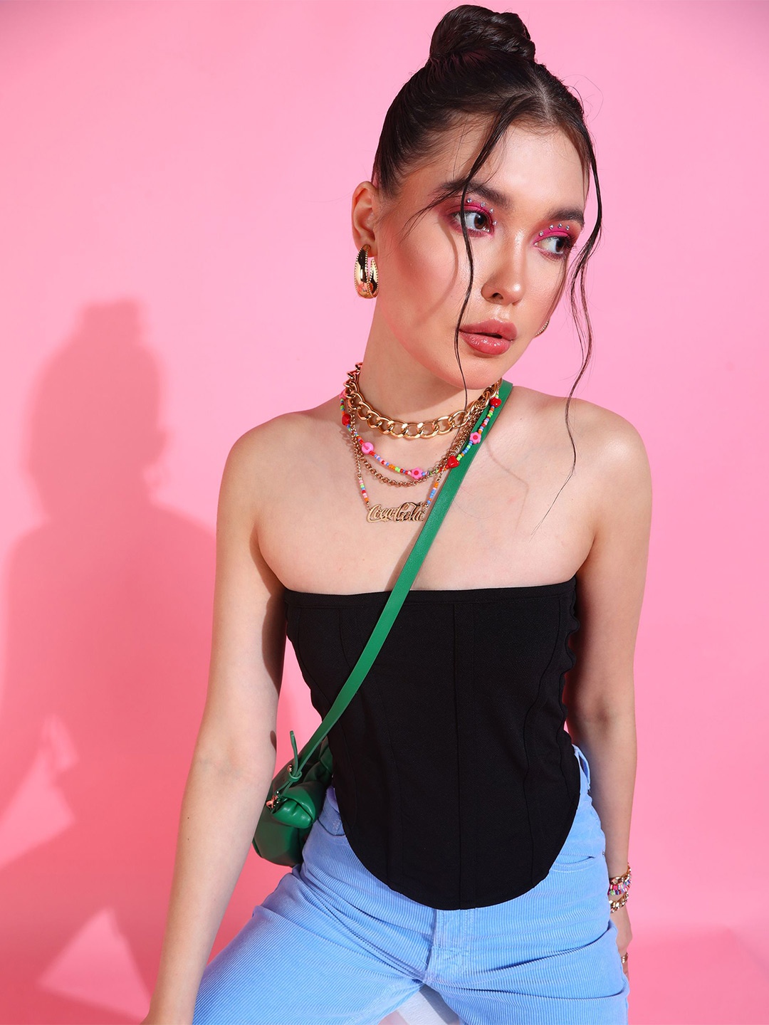 

DressBerry Strapless Tube Crop Top, Black