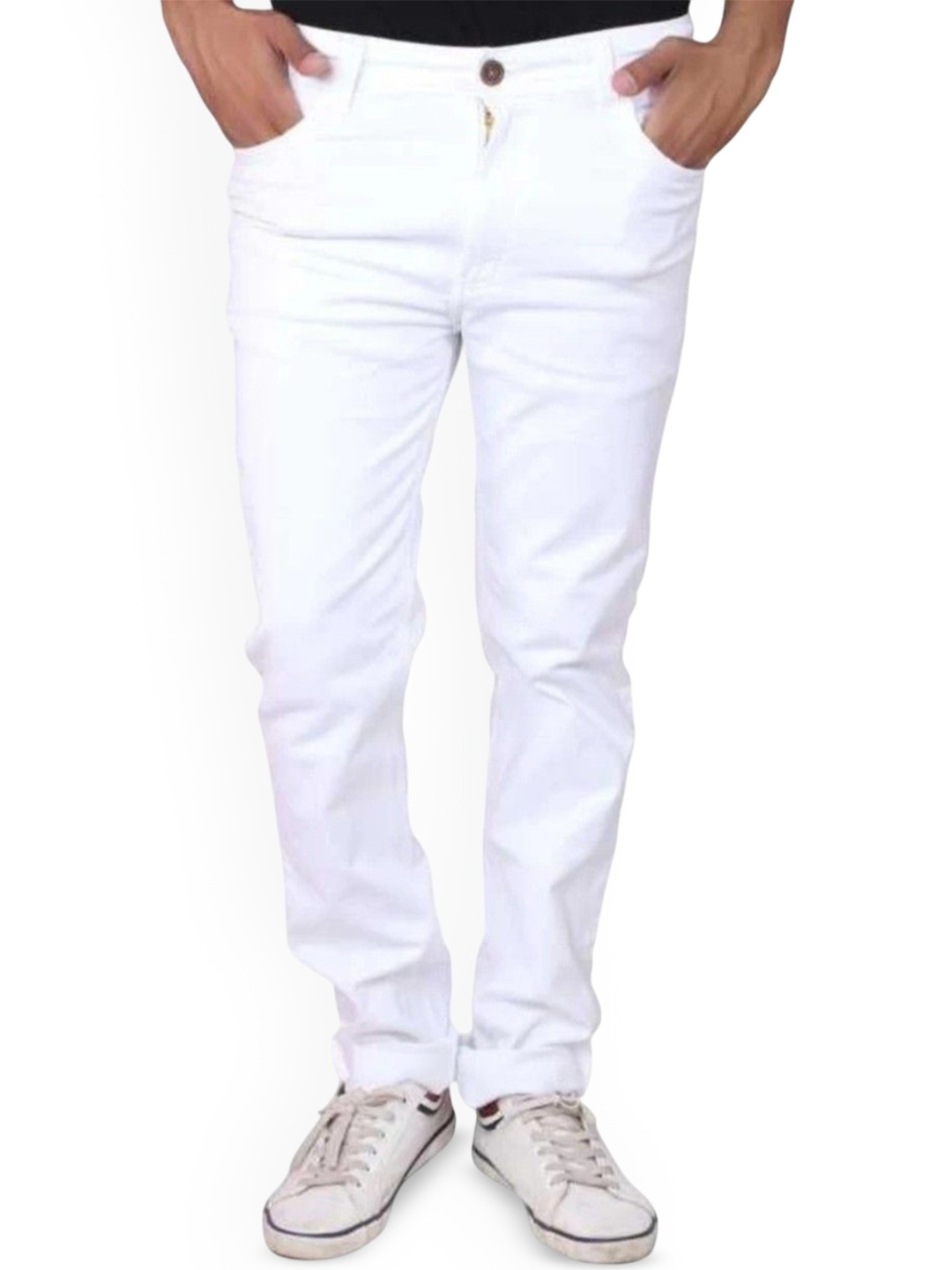

LINARIA Men Classic Slim Fit Mid-Rise Jeans, White