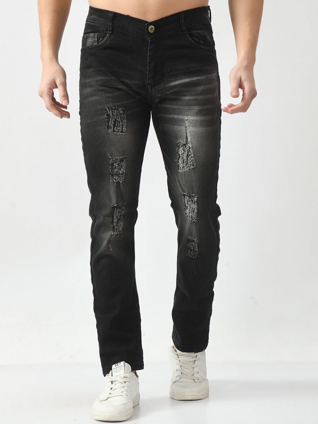 

LINARIA Men Classic Slim Fit Mid-Rise Jeans, Grey