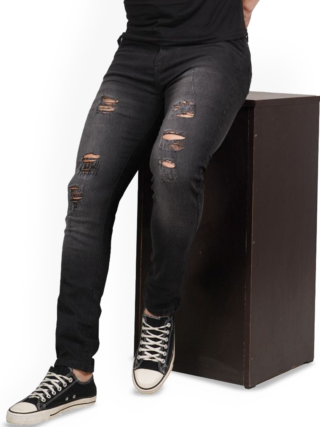 

LINARIA Men Classic Slim Fit Mildly Distressed Light Fade Jeans, Grey