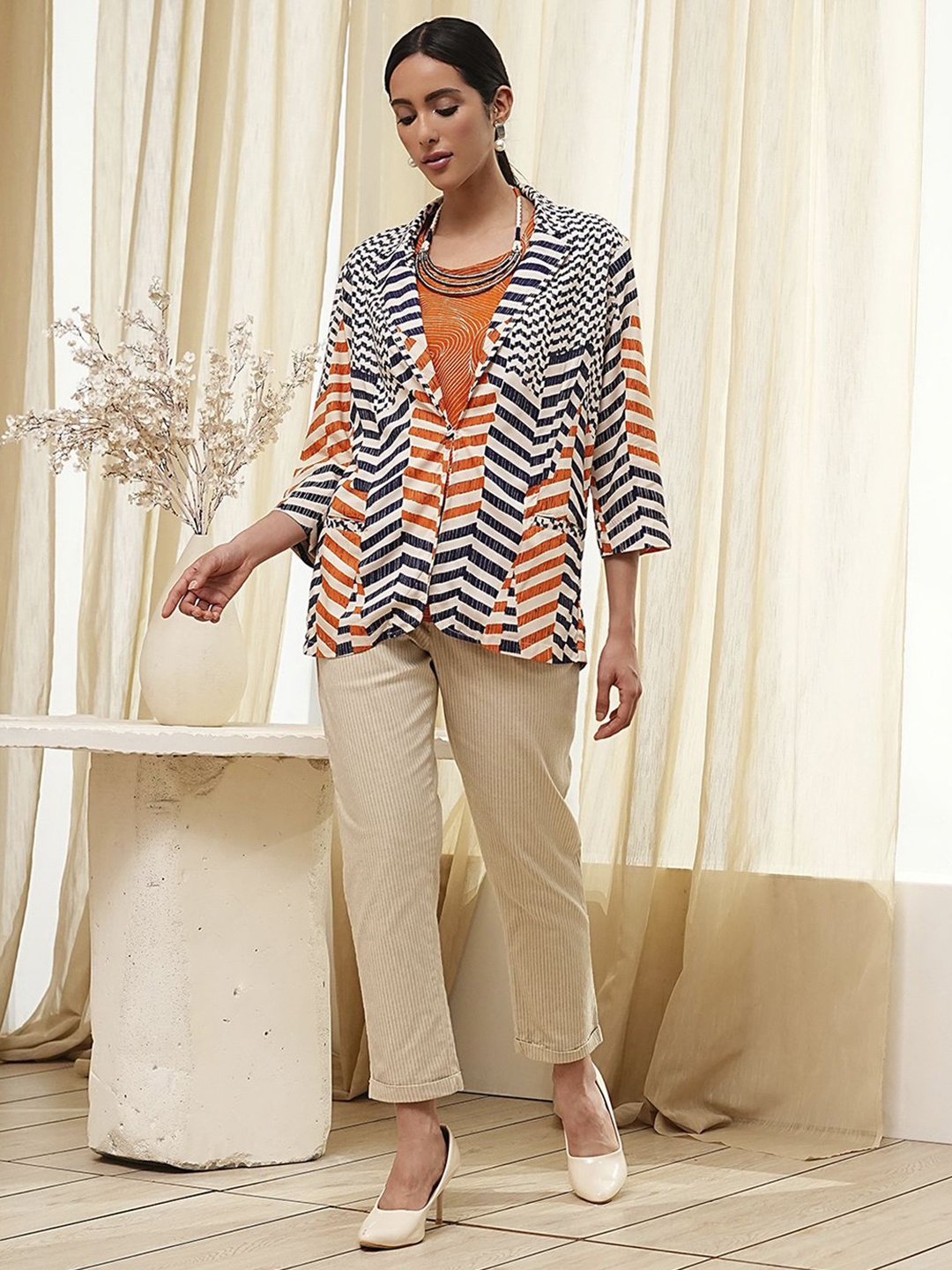 

Biba Women Animal Printed Top, Orange