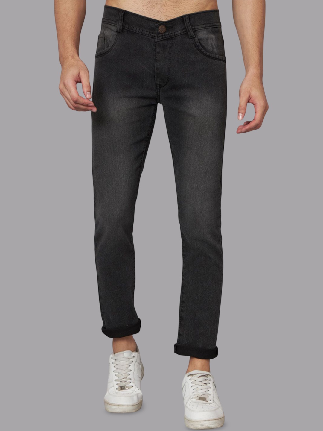 

LINARIA Men Classic Cotton Slim Fit Light Fade Jeans, Grey