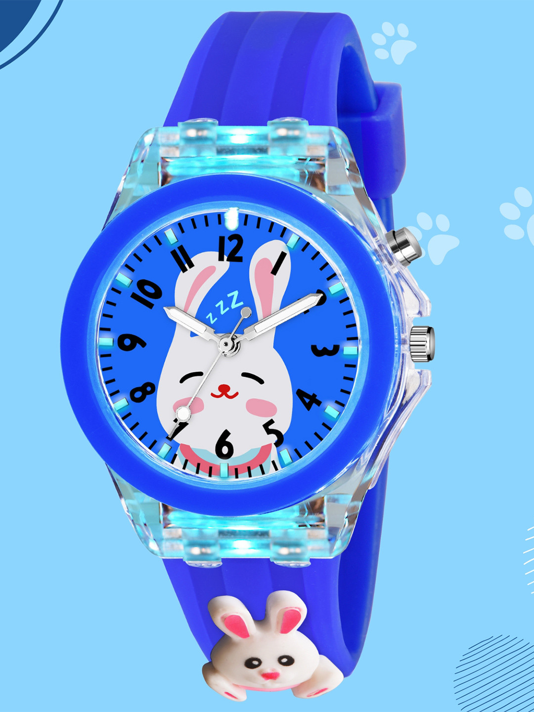 

SWADESI STUFF Unisex Kids Dial & Bracelet Style Straps Analogue Watch MULTI BLUE RABBIT