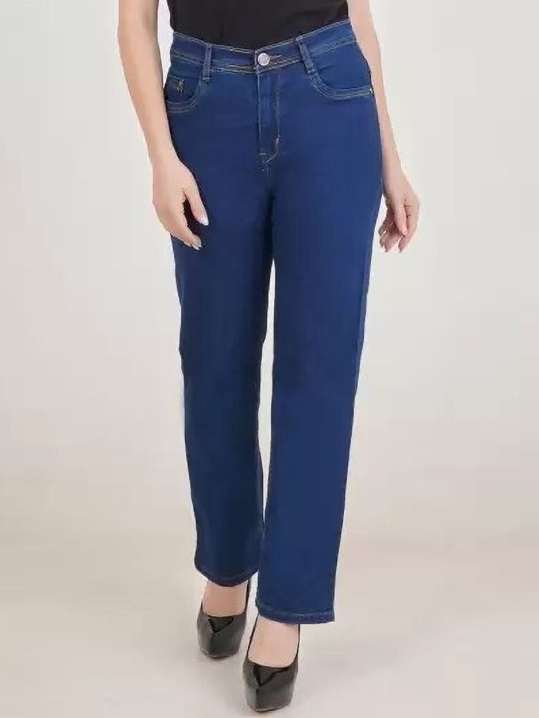 

LINARIA Women Classic Straight Fit High-Rise Jeans, Blue
