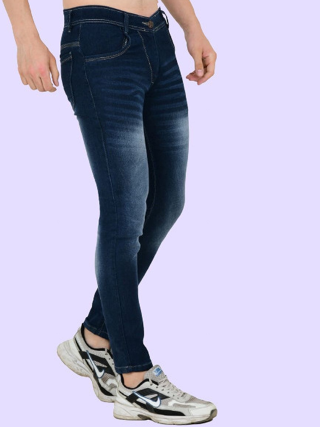 

LINARIA Men Classic Mid-Rise Slim Fit Light Fade Jeans, Blue