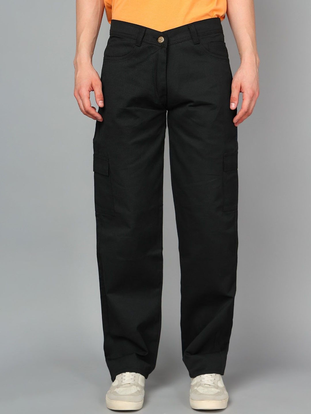 

LINARIA Men Classic Boyfriend Fit Low Distress Stretchable Jeans, Black