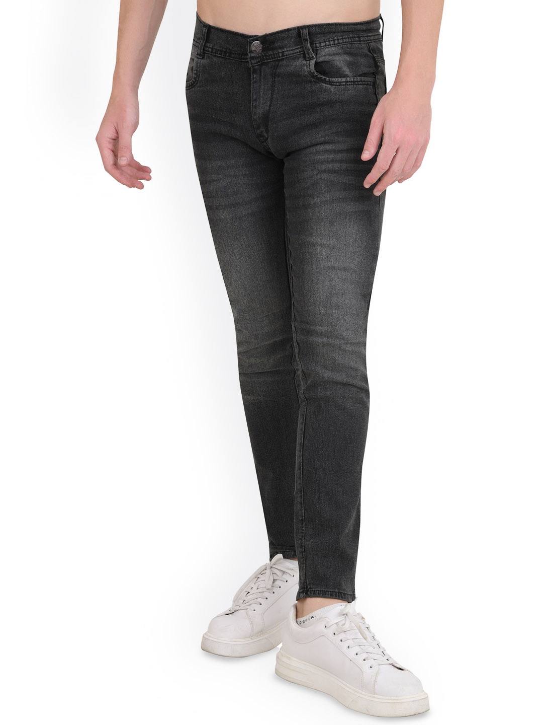 

LINARIA Men Classic Slim Fit Light Fade Cotton Jeans, Grey