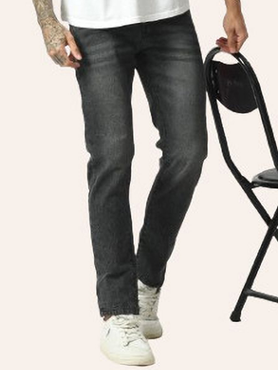 

LINARIA Men Classic Slim Fit Light Fade Jeans, Grey
