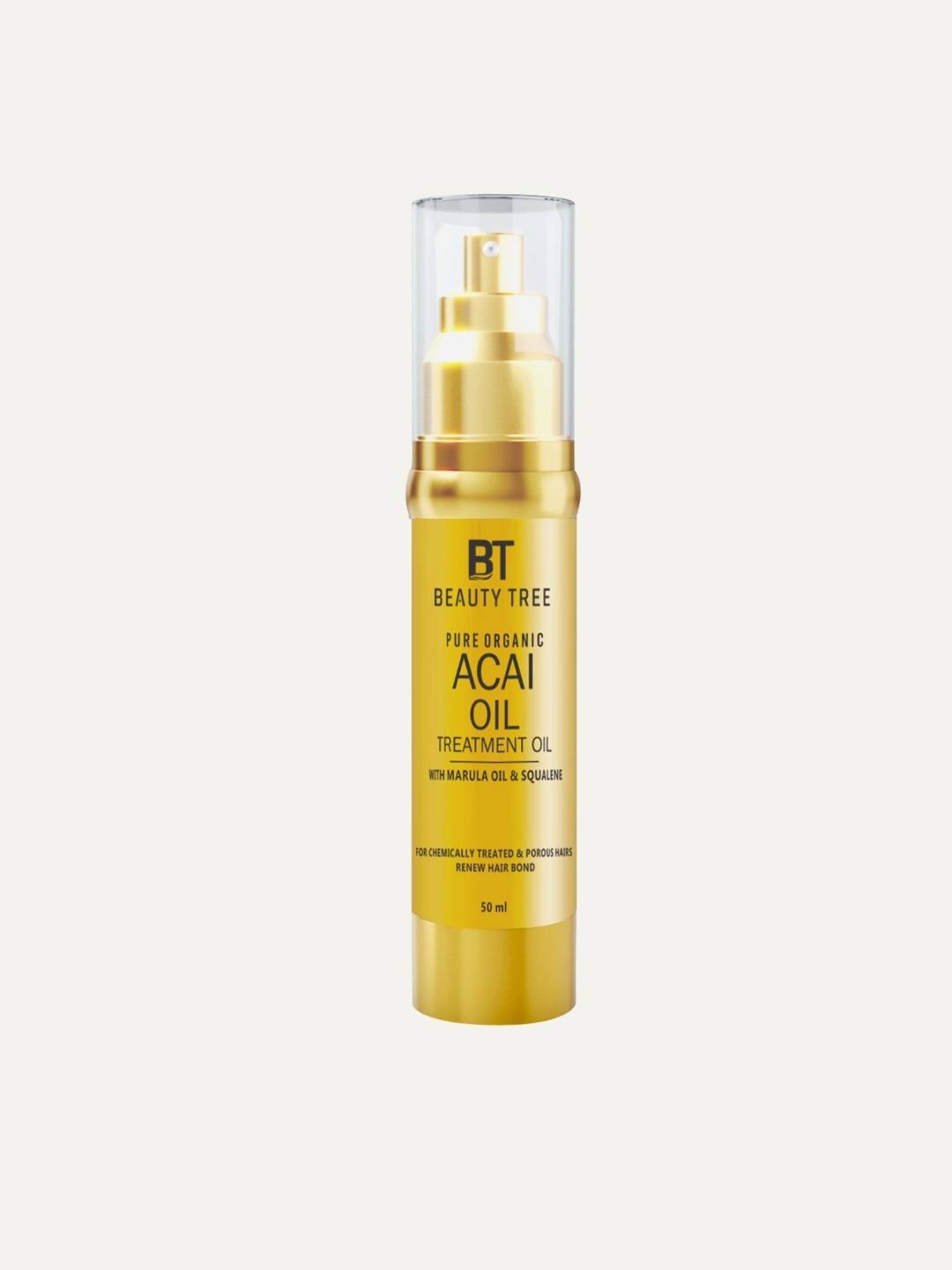 

Beauty Tree Pure Organic Acai Oil With Marula Oil & Squalene - 50 ml, Yellow
