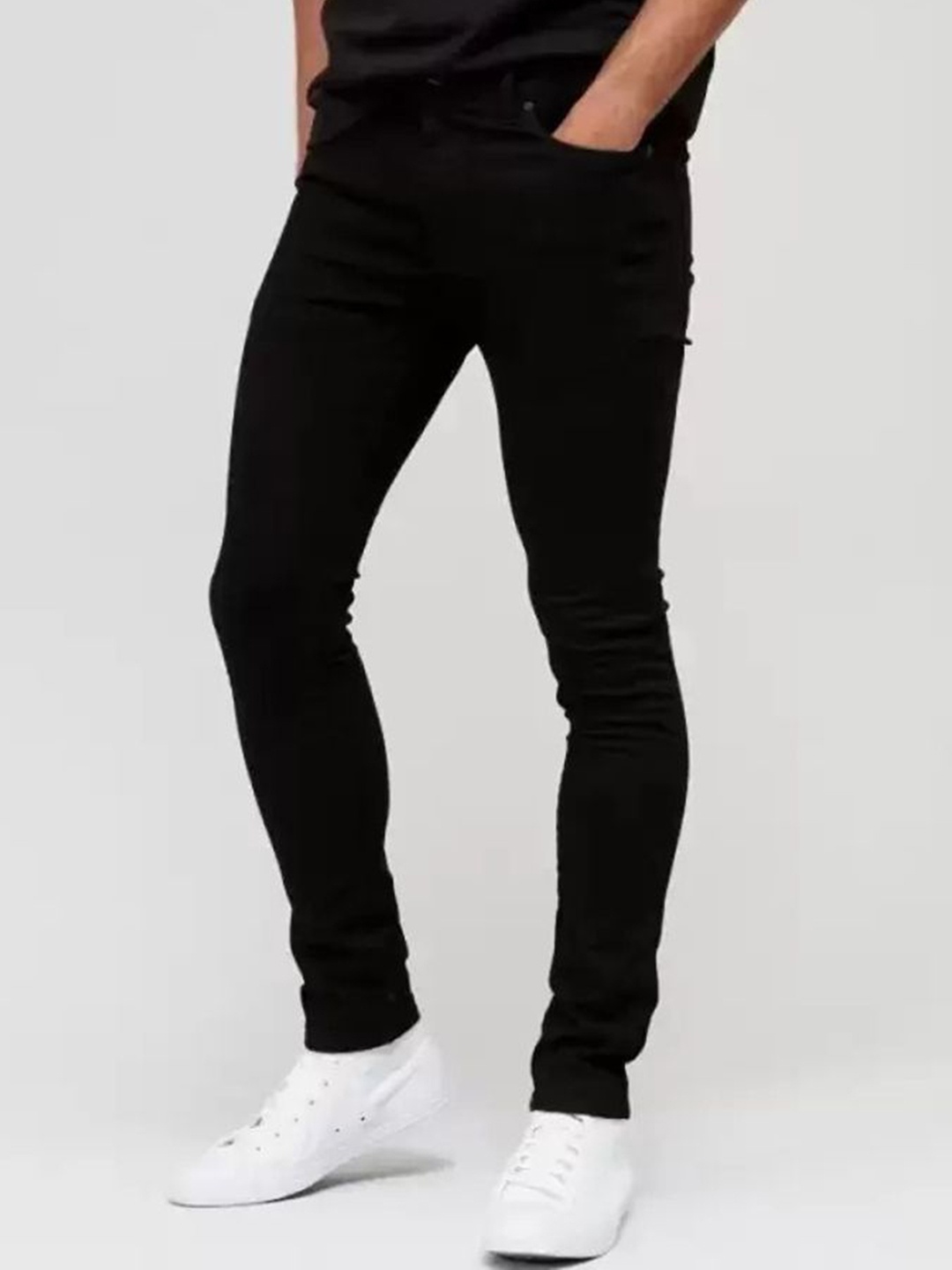 

LINARIA Men Classic Straight Fit Stretchable Jeans, Black