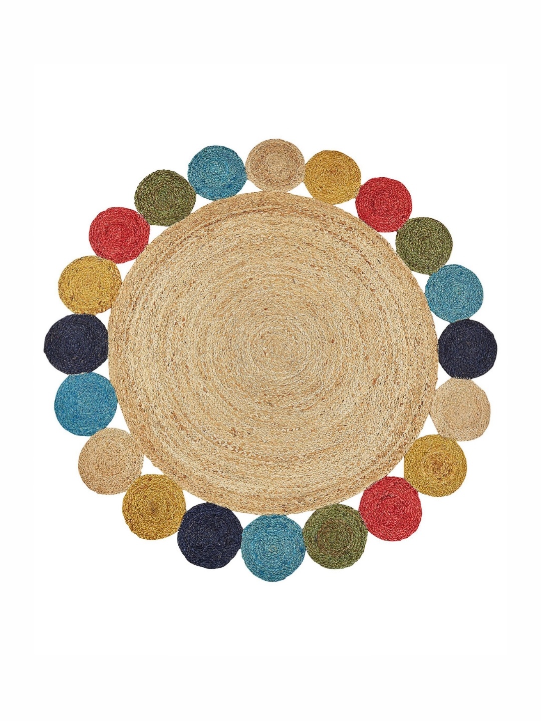 

Art Avenue Duster Beige & Blue Textured Round Floor Jute Carpet