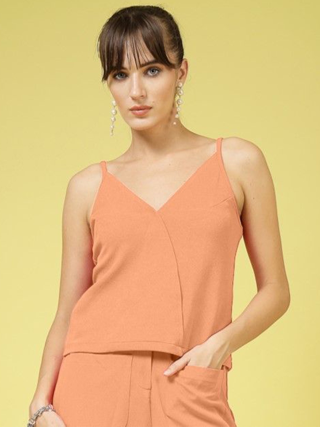 

DressBerry Women Shoulder Straps Cami Crop Top, Orange