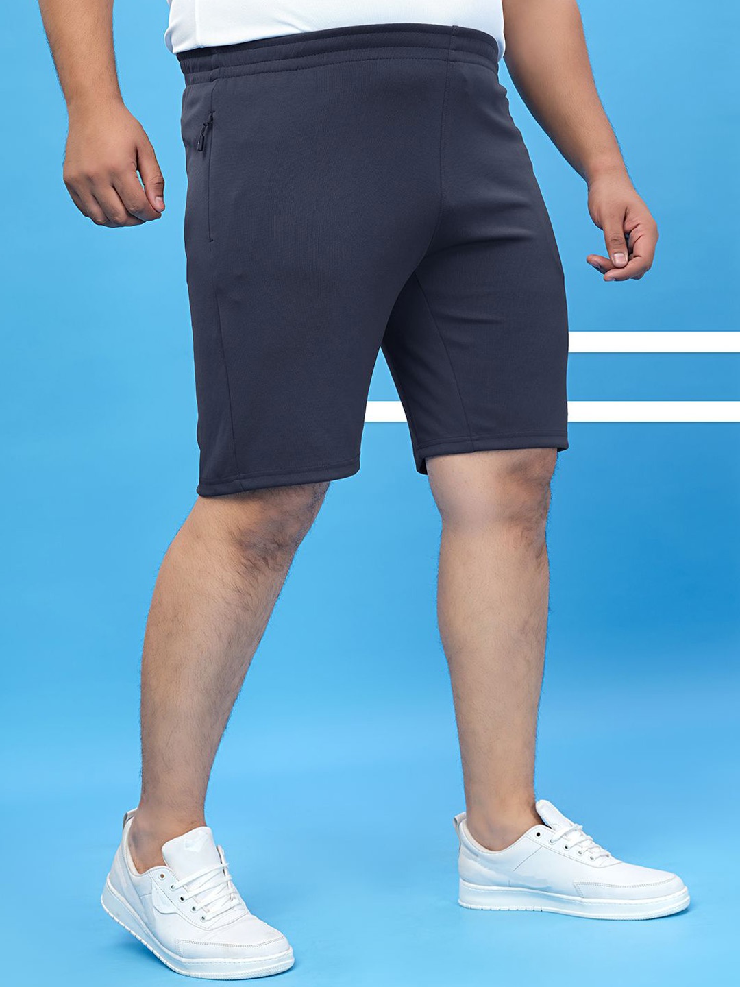 

Technosport Men Slim Fit Training or Gym Antimicrobial Technology Shorts, Grey