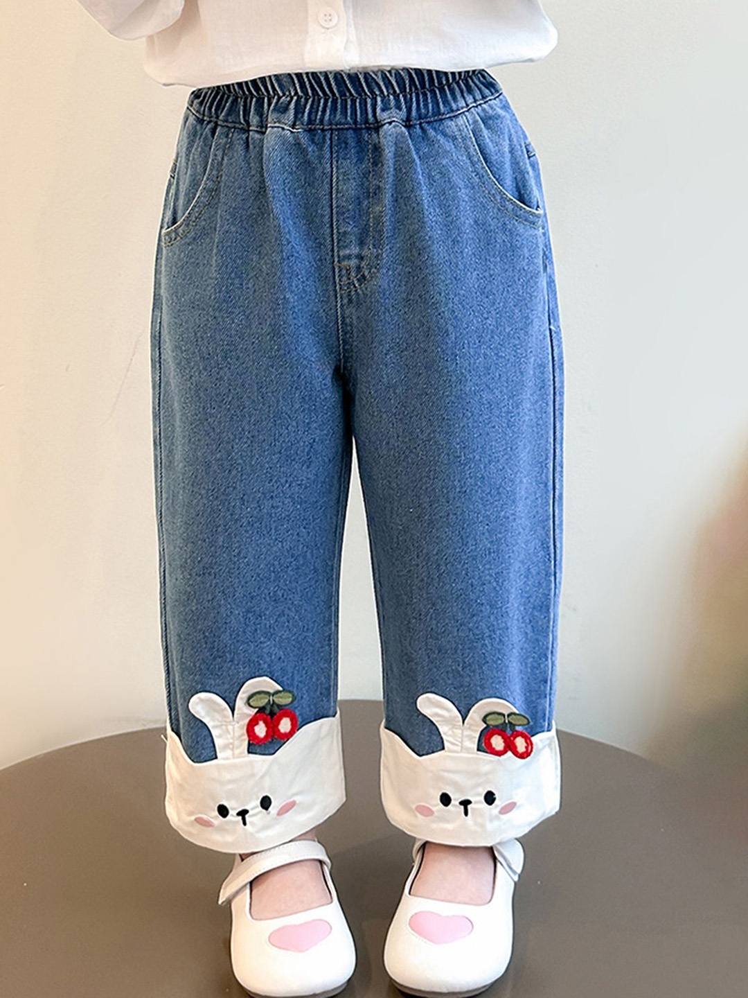 

LULU & SKY Girls Straight Fit High-Rise Jeans, Blue