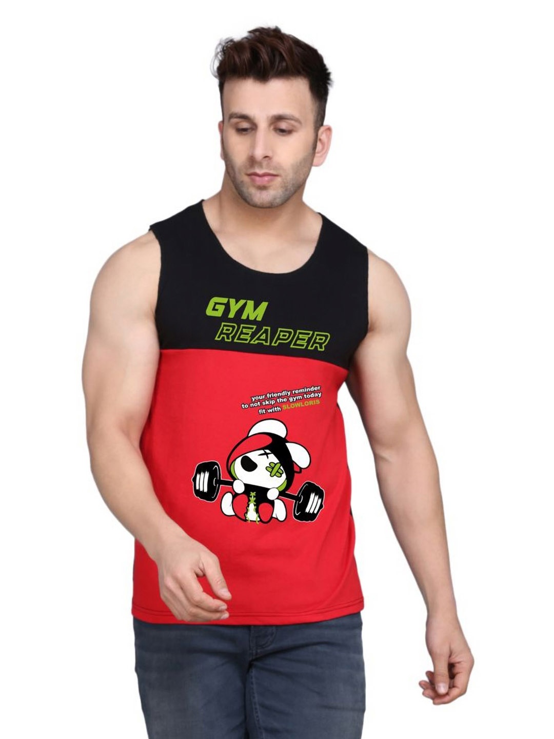 

SLOWLORIS Men Typography Printed Applique Slim Fit T-shirt, Black