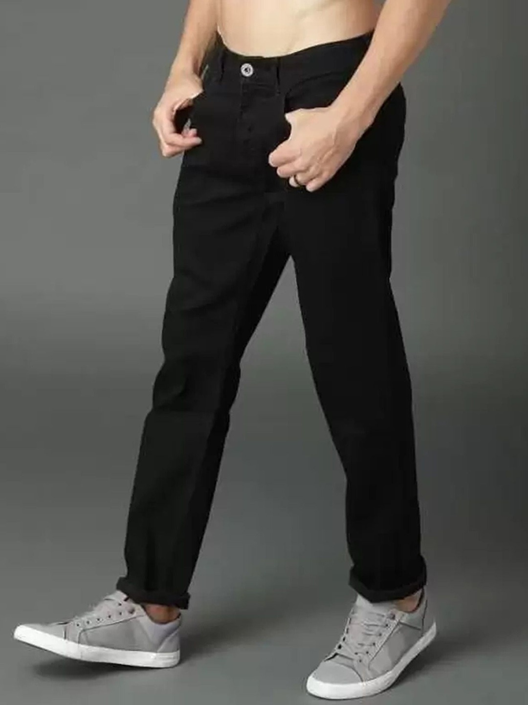 

LINARIA Men Classic Regular Fit Clean Look Cotton Jeans, Black