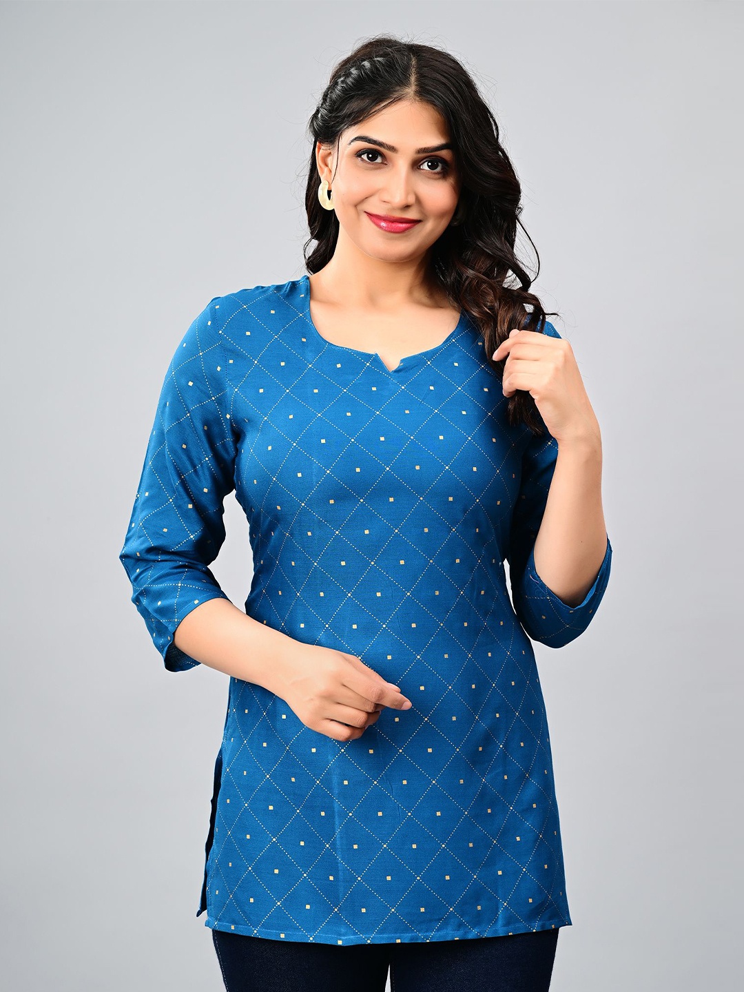 

KALINI Women Ethnic Motifs Printed Kurti, Blue