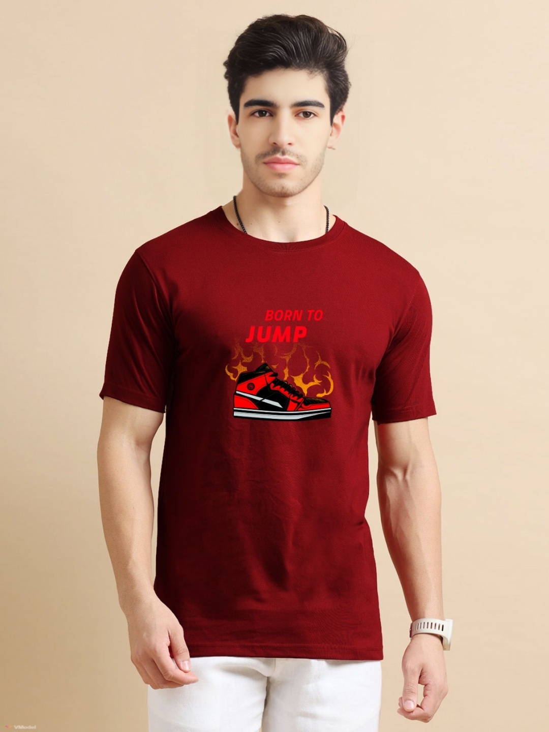 

Enciger Men Printed Applique T-shirt, Maroon