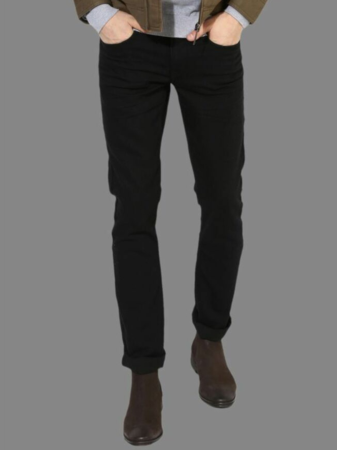 

LINARIA Men Classic Slim Fit Jeans, Black