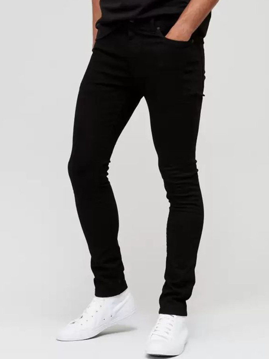 

LINARIA Men Classic Mid-Rise Slim Fit Clean Look Jeans, Black