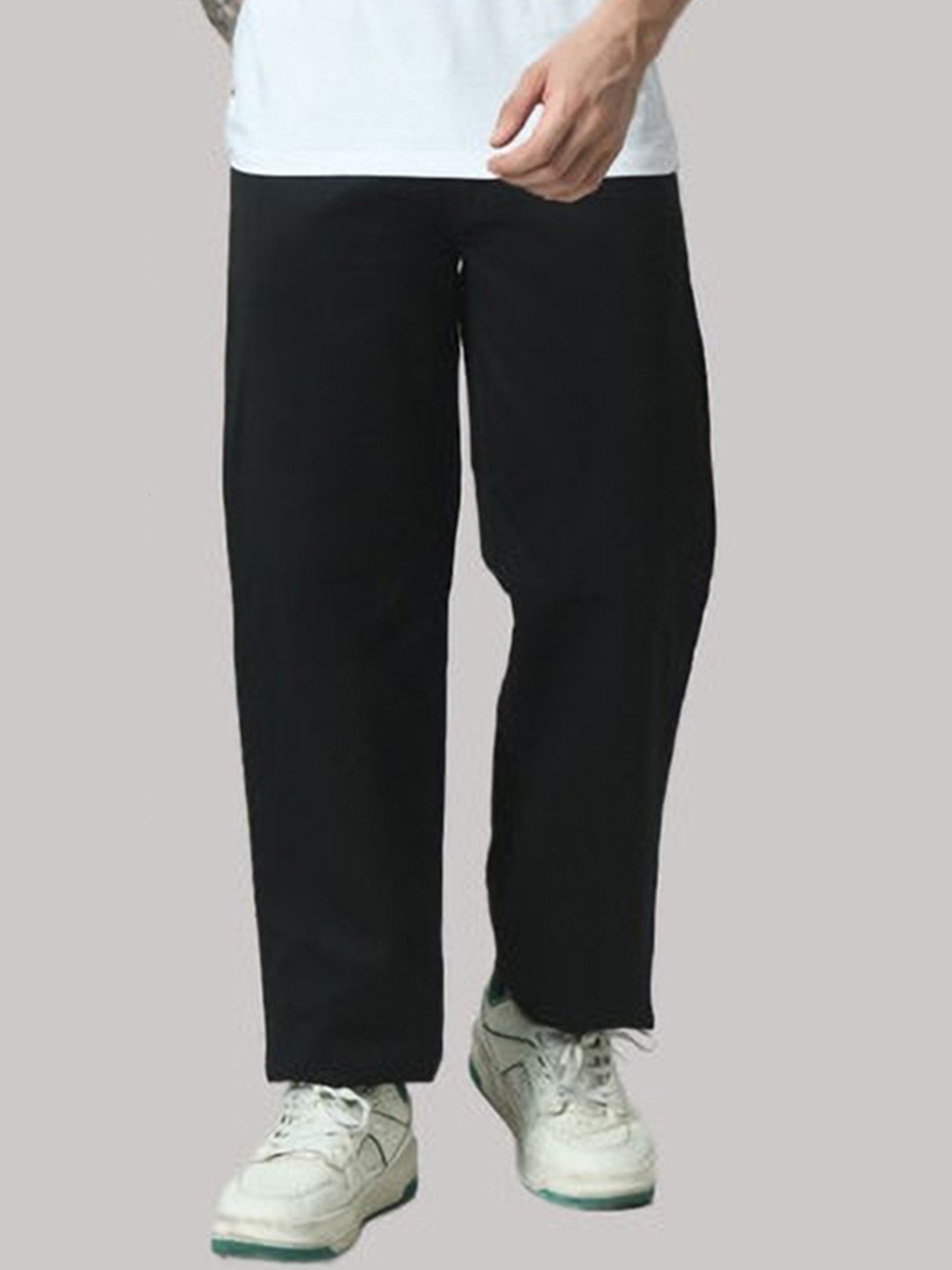 

LINARIA Men Classic Relaxed Fit Highly Distressed Stretchable Jeans, Black
