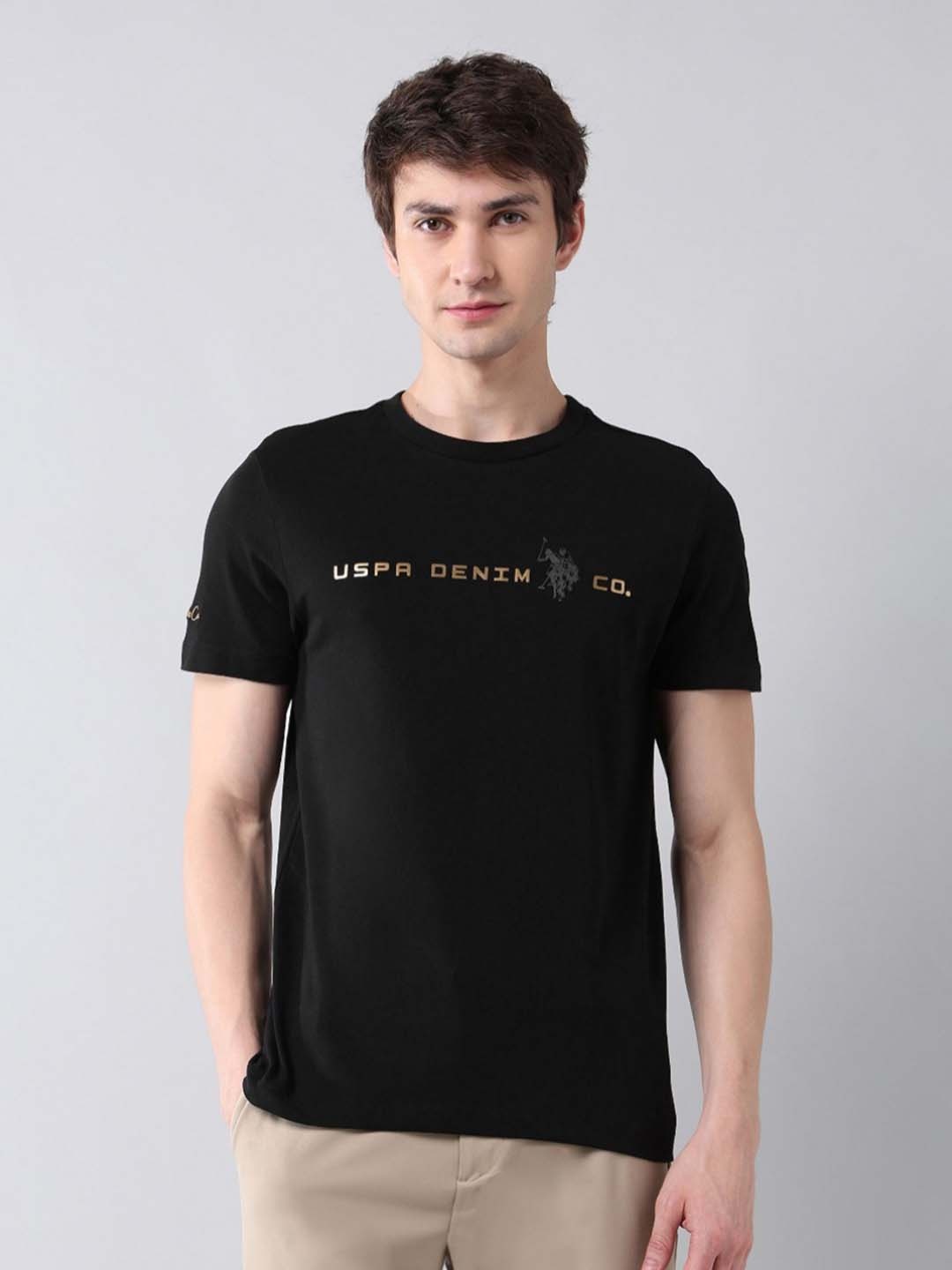 

U.S. Polo Assn. Denim Co. Men Brand Logo Printed T-shirt, Black