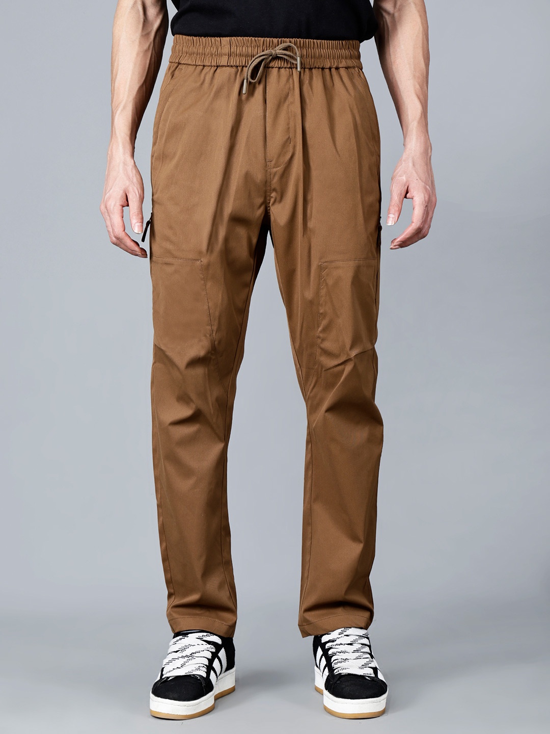 

Fort Collins Men Mid Rise Cotton Relaxed Fit Track Pants, Tan