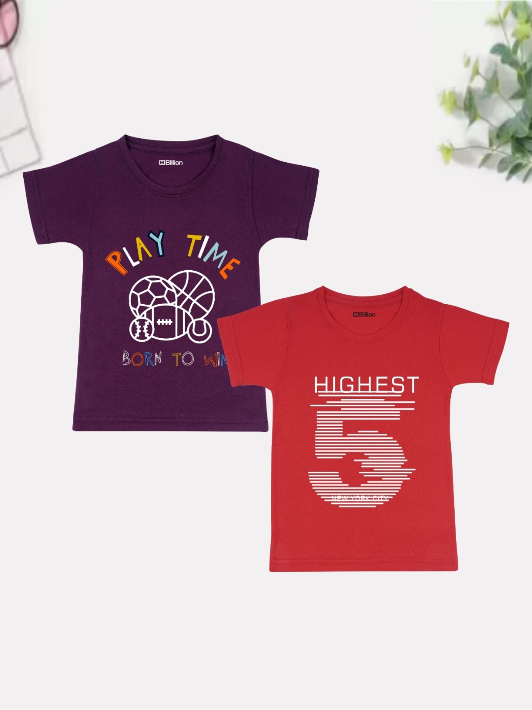 

Billion Boys 2 Printed Bio Finish Applique T-shirt, Multi