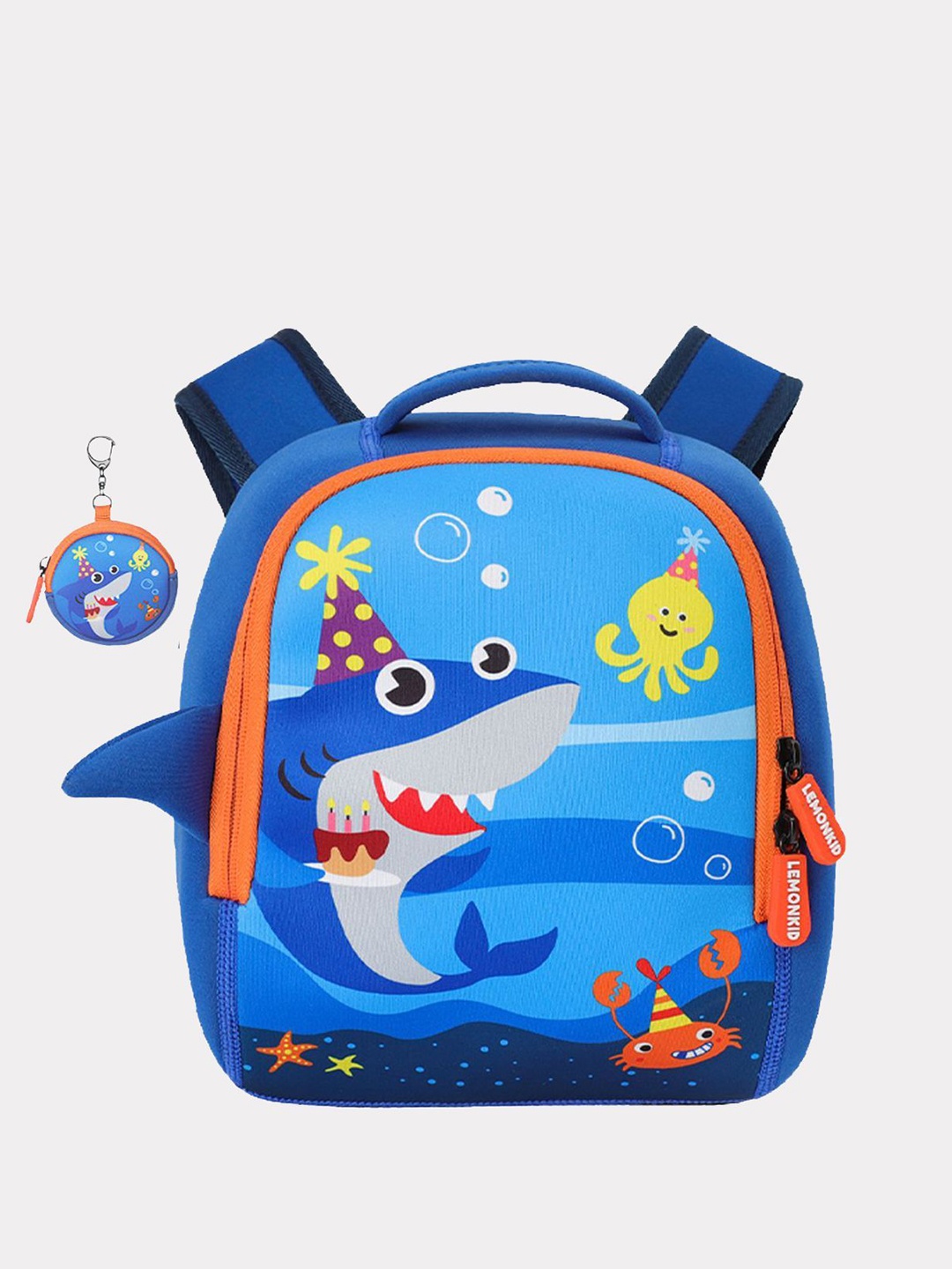 

Little Surprise Box LLP Toddlers Medium Size Shark print Early School Backpack, Blue