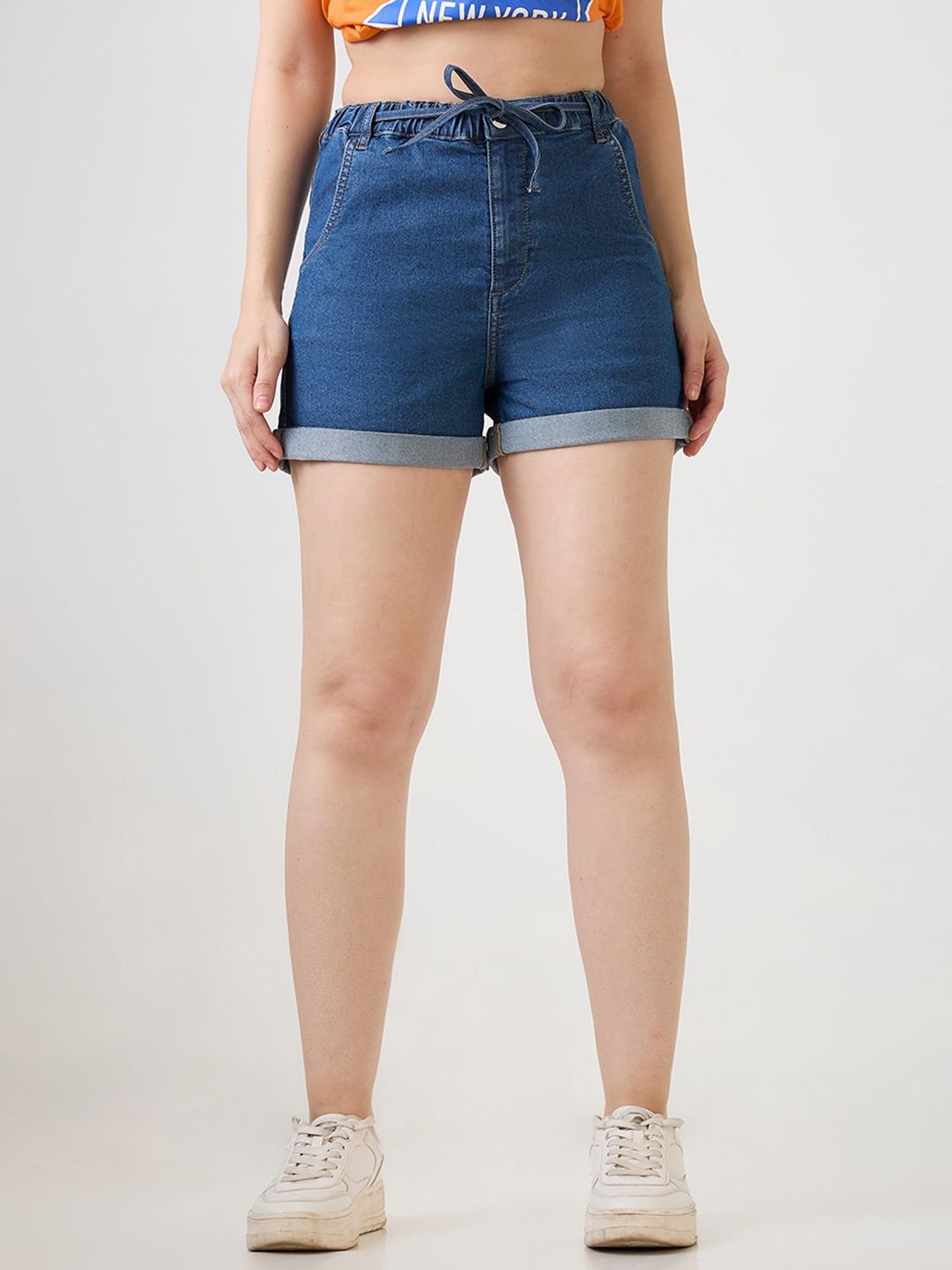 

Globus Women Slim Fit Denim Denim Shorts, Blue