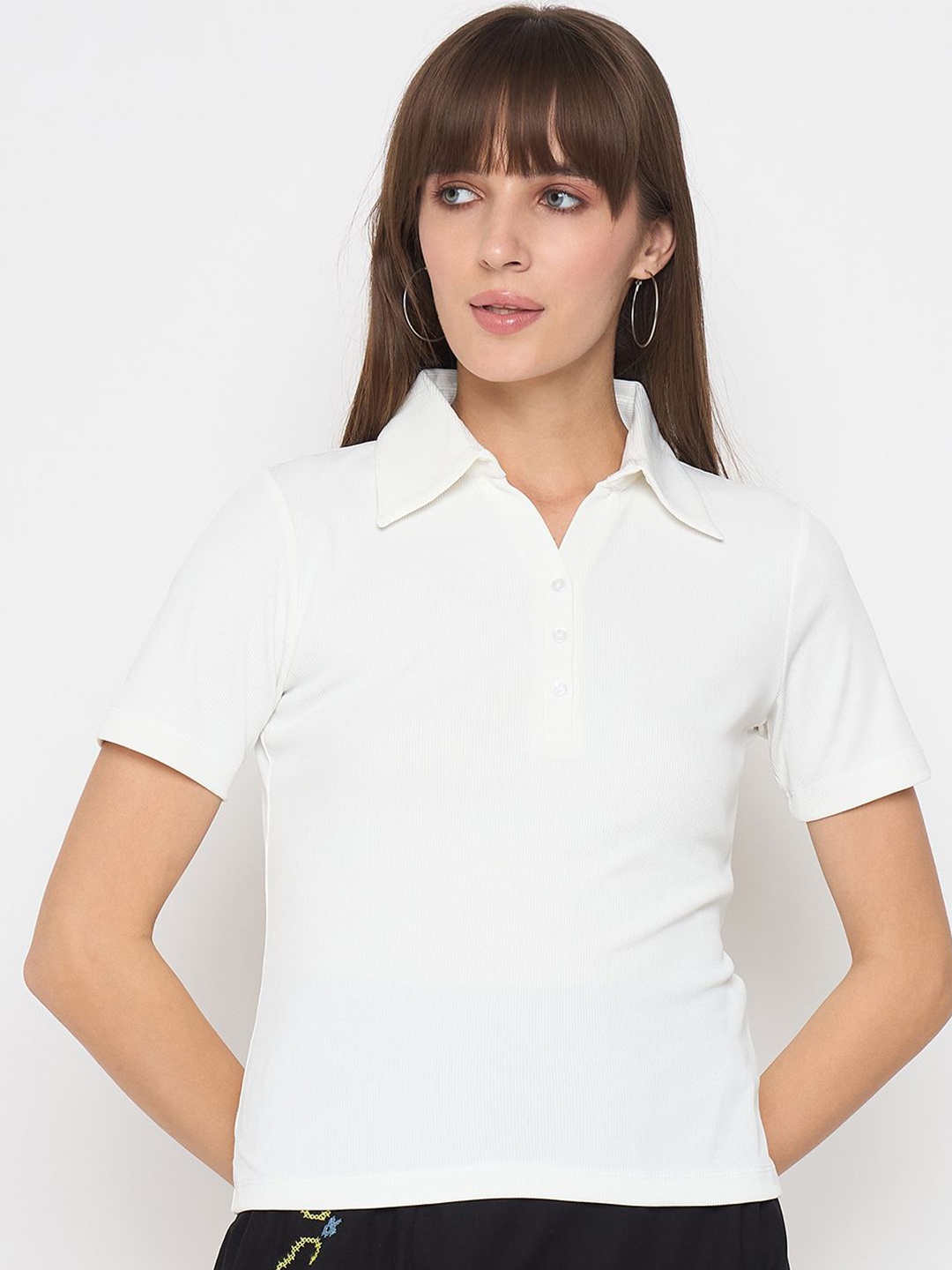 

Madame Women Shirt Style Top, White