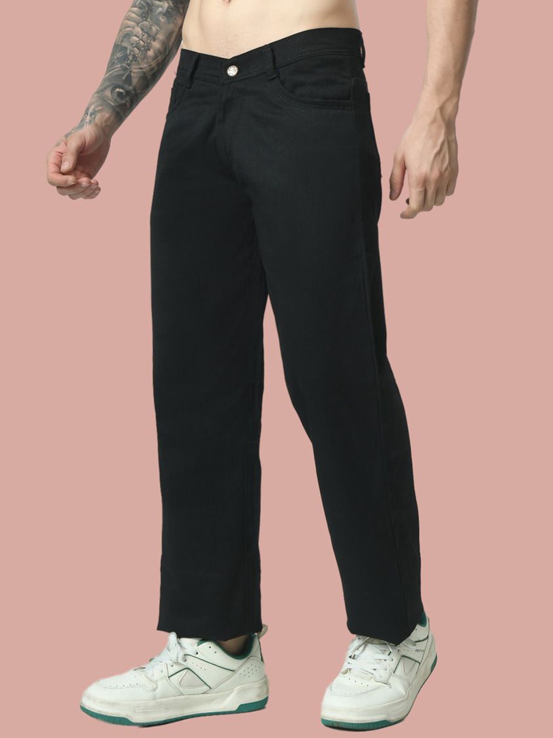 

LINARIA Men Cotton Classic Highly Distressed Stretchable Jeans, Black