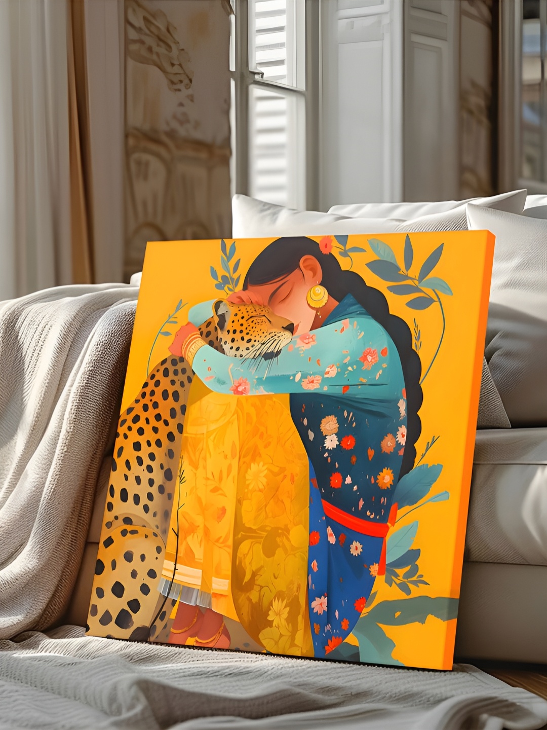 

Art Street Yellow & Blue Floral & Botanical Printed Canvas Wall Art