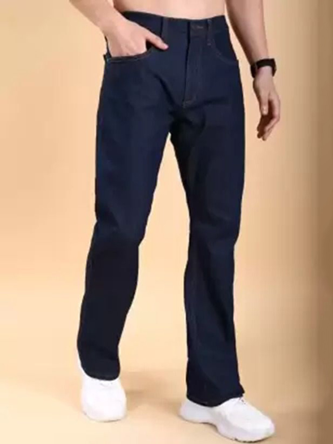 

LINARIA Men Cotton Classic Relaxed Fit Low Distress Jeans, Blue
