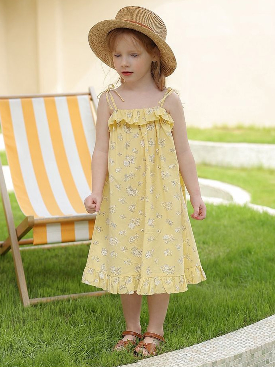 

LULU & SKY Girls Printed A-Line Dress, Yellow