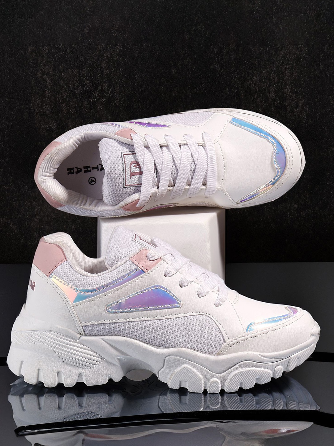 

PATHAR Women Running Non-Marking Shoes, White