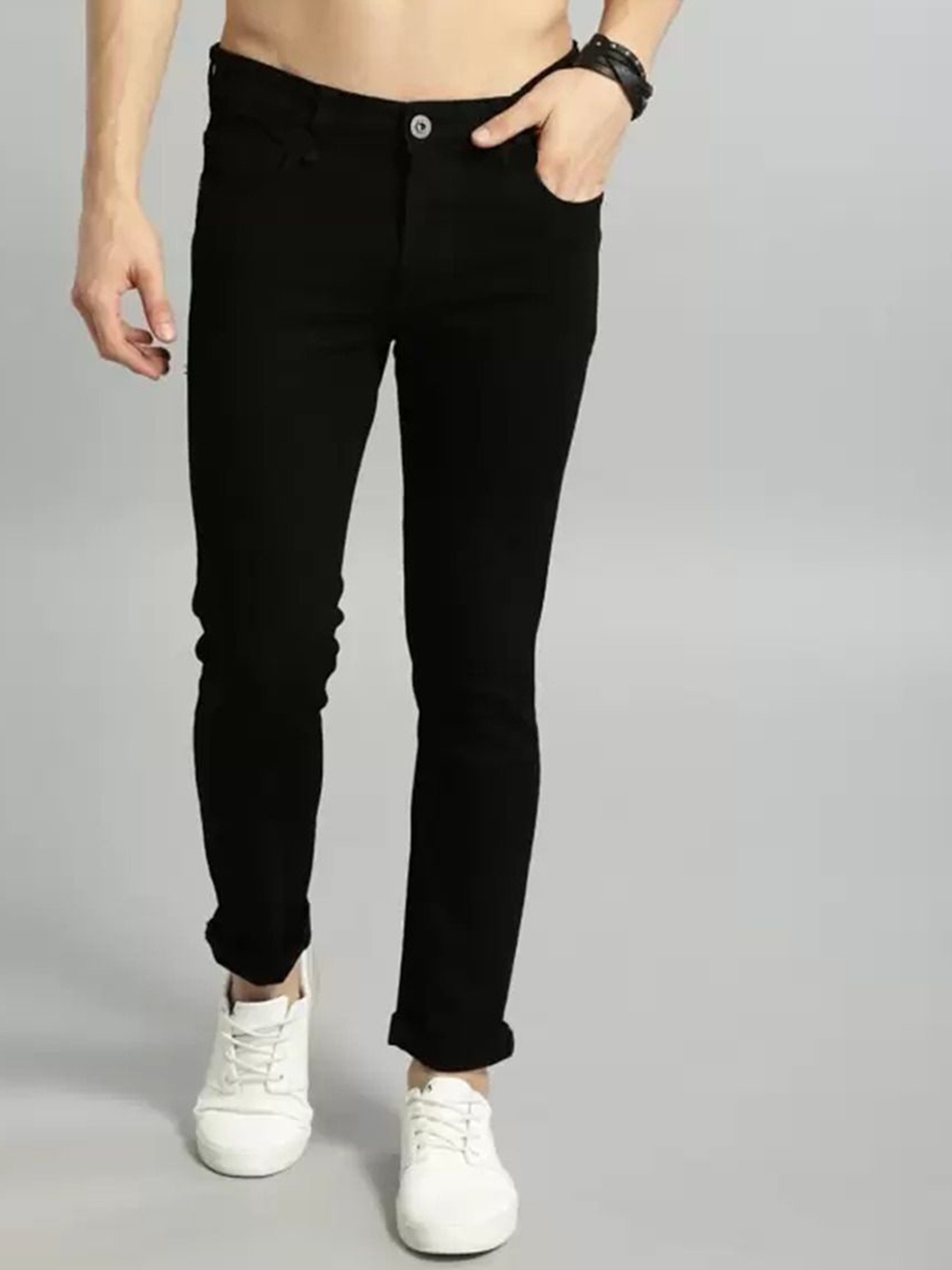

LINARIA Men Classic Stretchable Jeans, Black