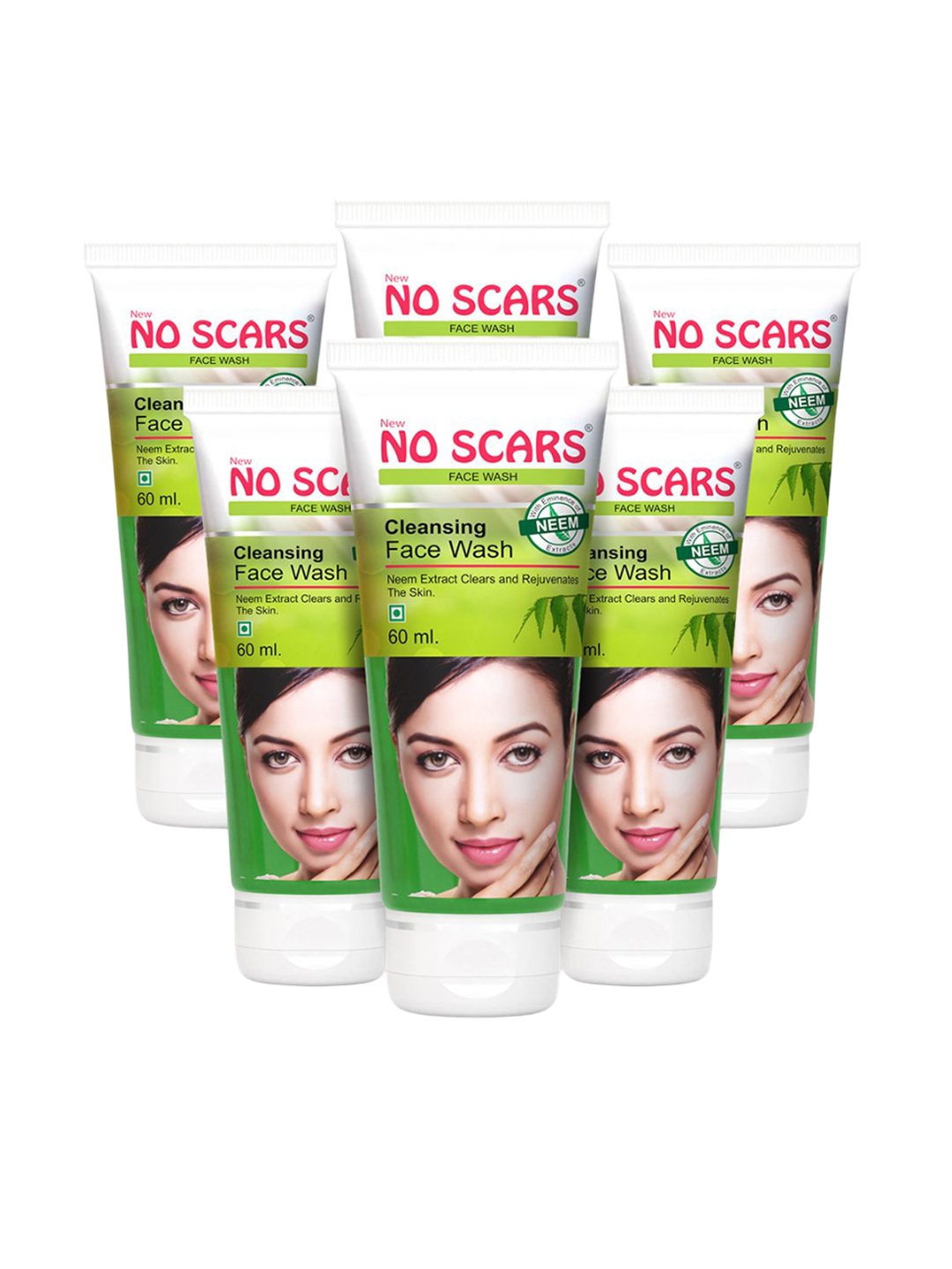 

NO SCARS Set Of 6 Neem Deep Cleansing Face Wash - 60 ml Each, White