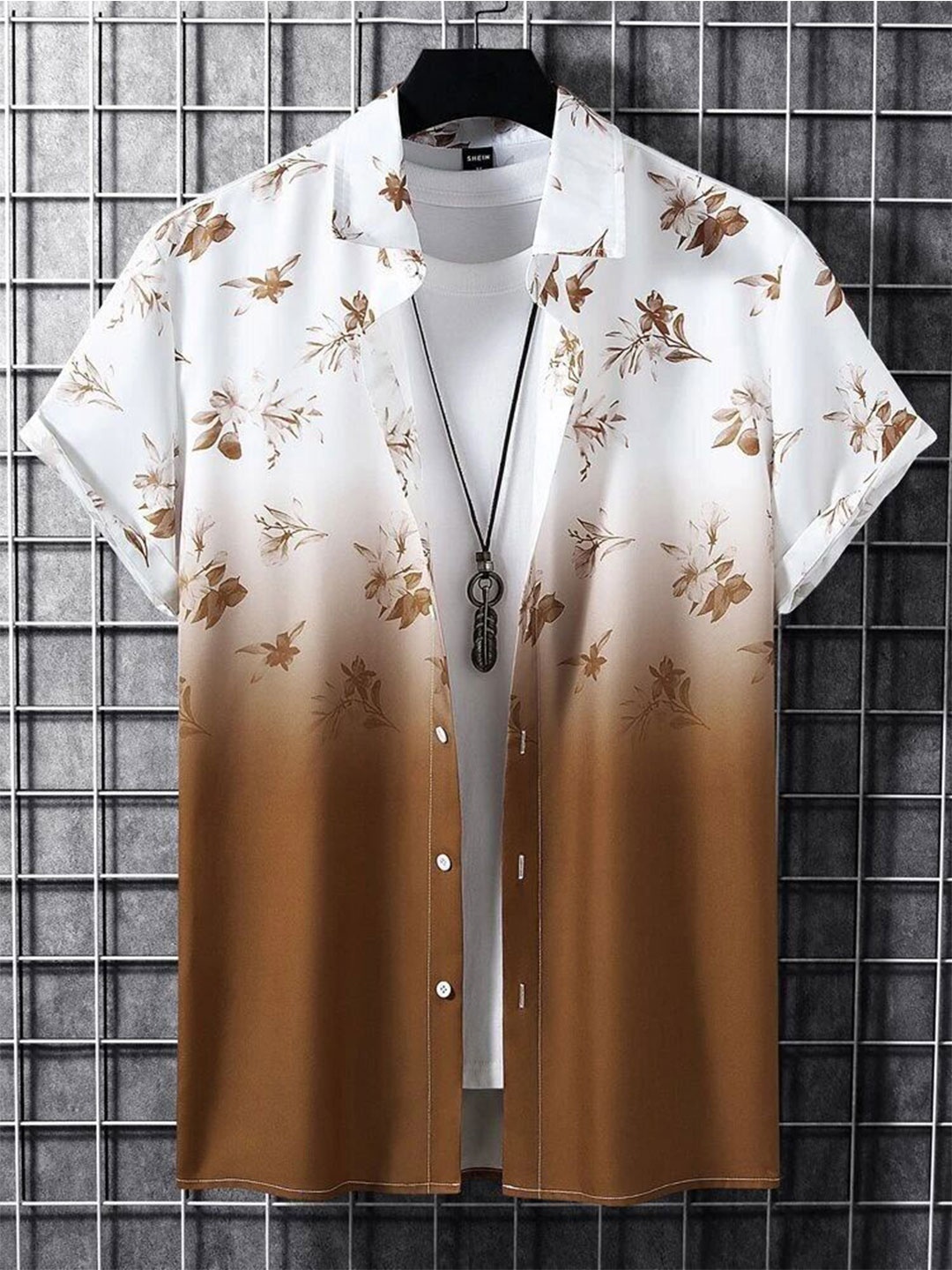 

Metronaut Men Regular Fit Spread Collar Floral Printed Elastane Casual Shirt, Brown