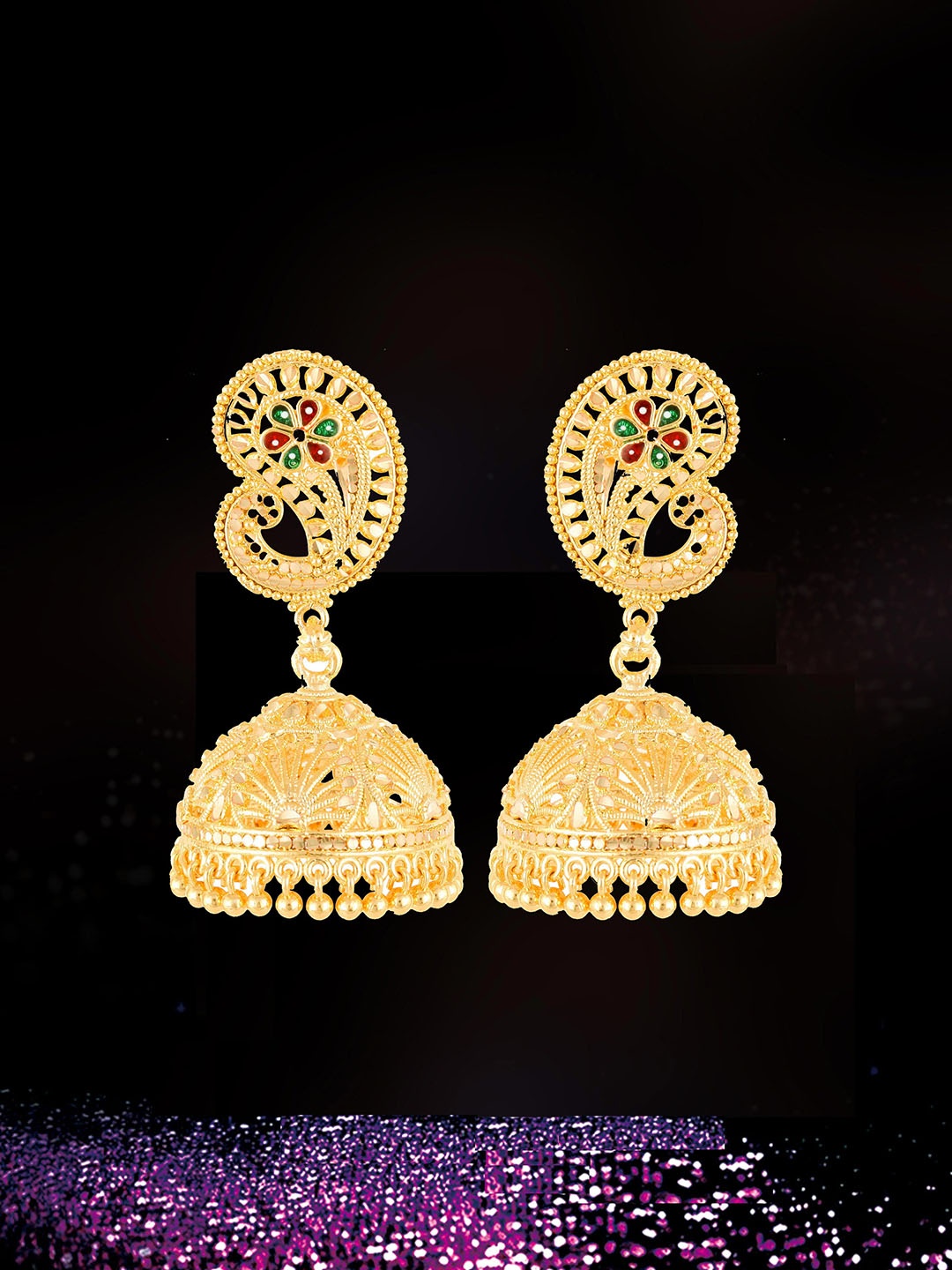 

Anouk Gold-Plated Dome Shaped Jhumka