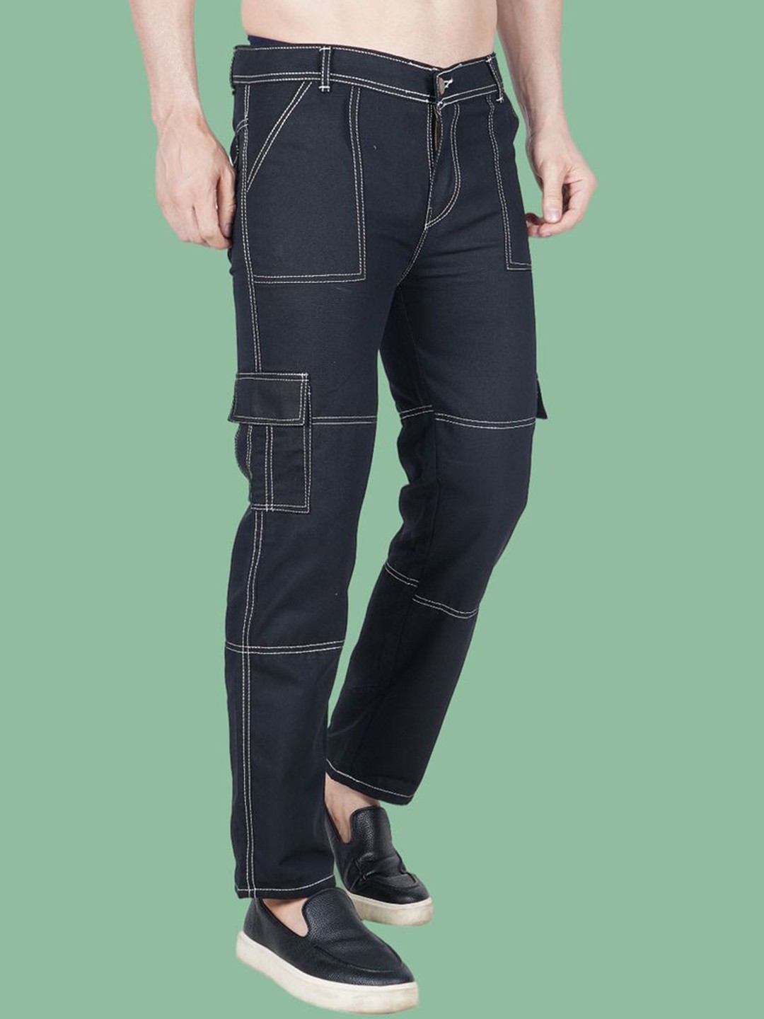 

LINARIA Men Classic Straight Fit Mid-Rise Jeans, Black