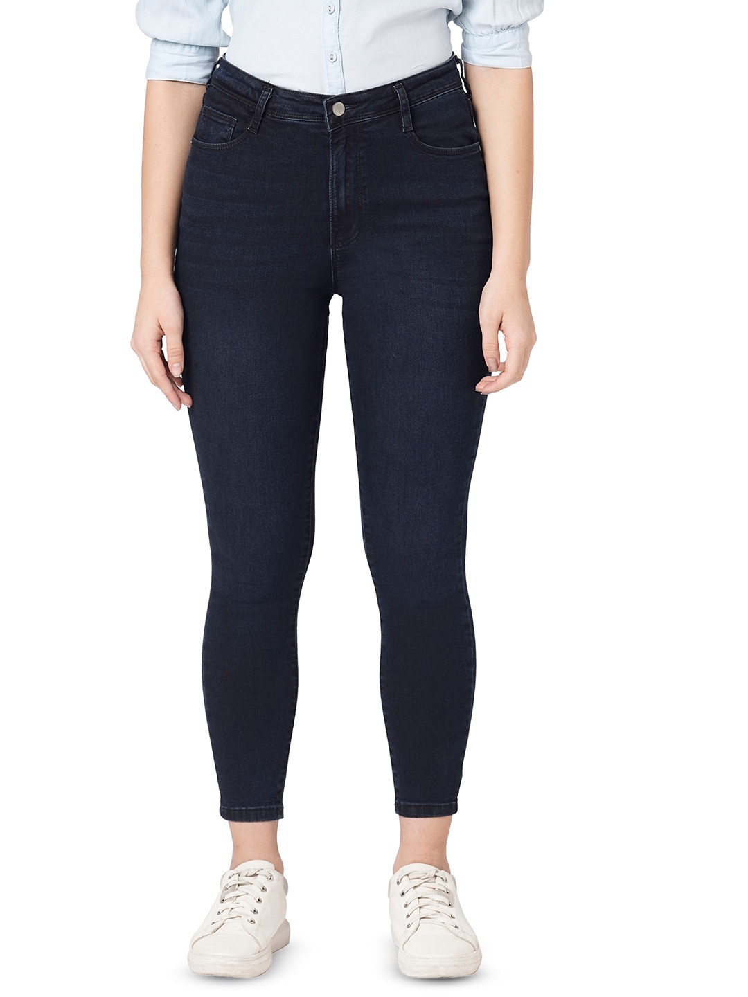 

Kraus Jeans Women Skinny Fit High-Rise Light Fade Jeans, Blue