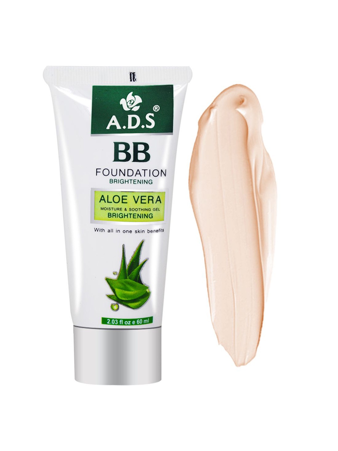 

A.D.S Aloe Vera Brightening Waterproof Long Lasting BB Cream Foundation 60 ml - Shade 01, Beige