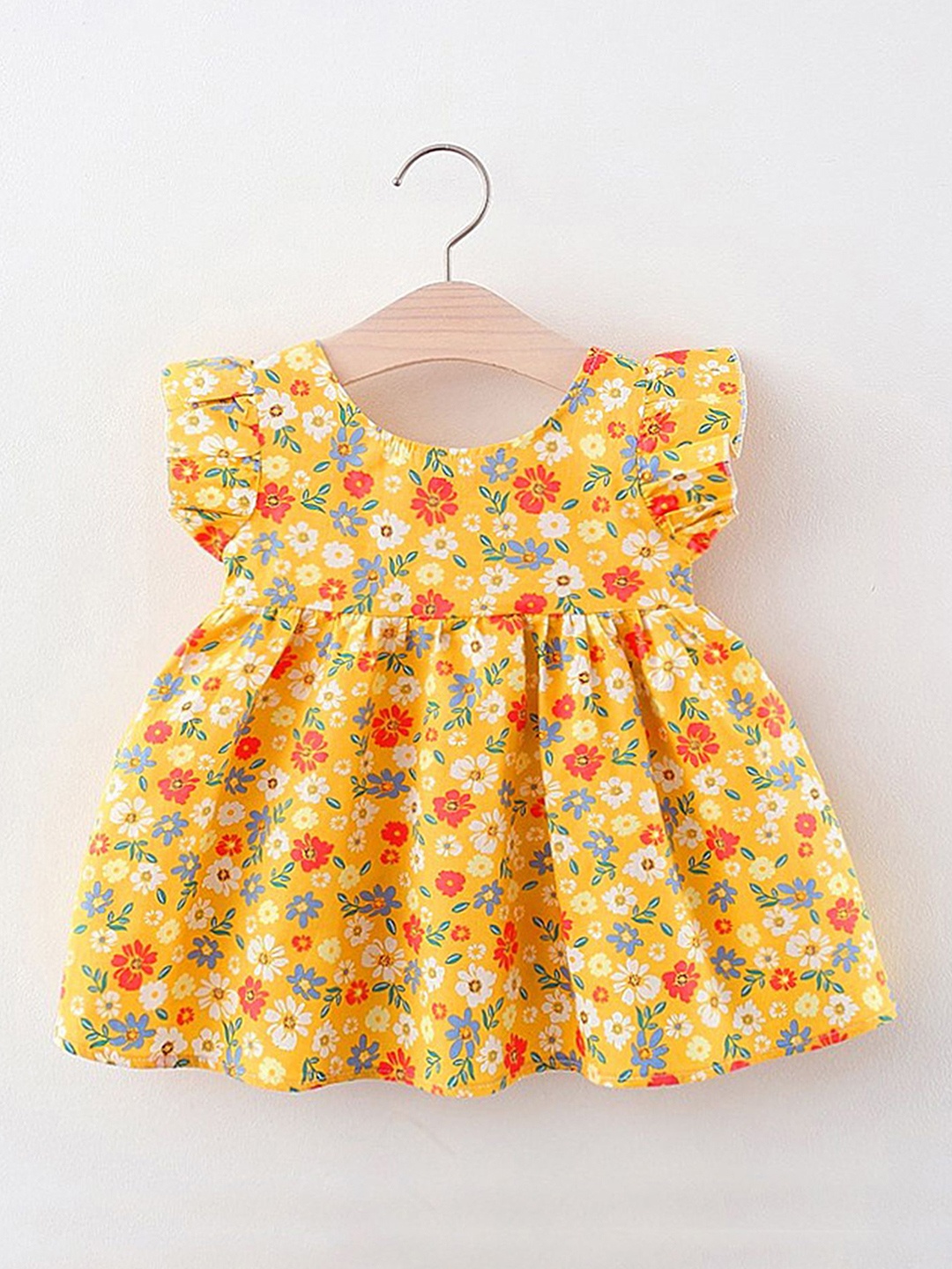 

LULU & SKY Girls Floral Print Fit & Flare Dress, Yellow