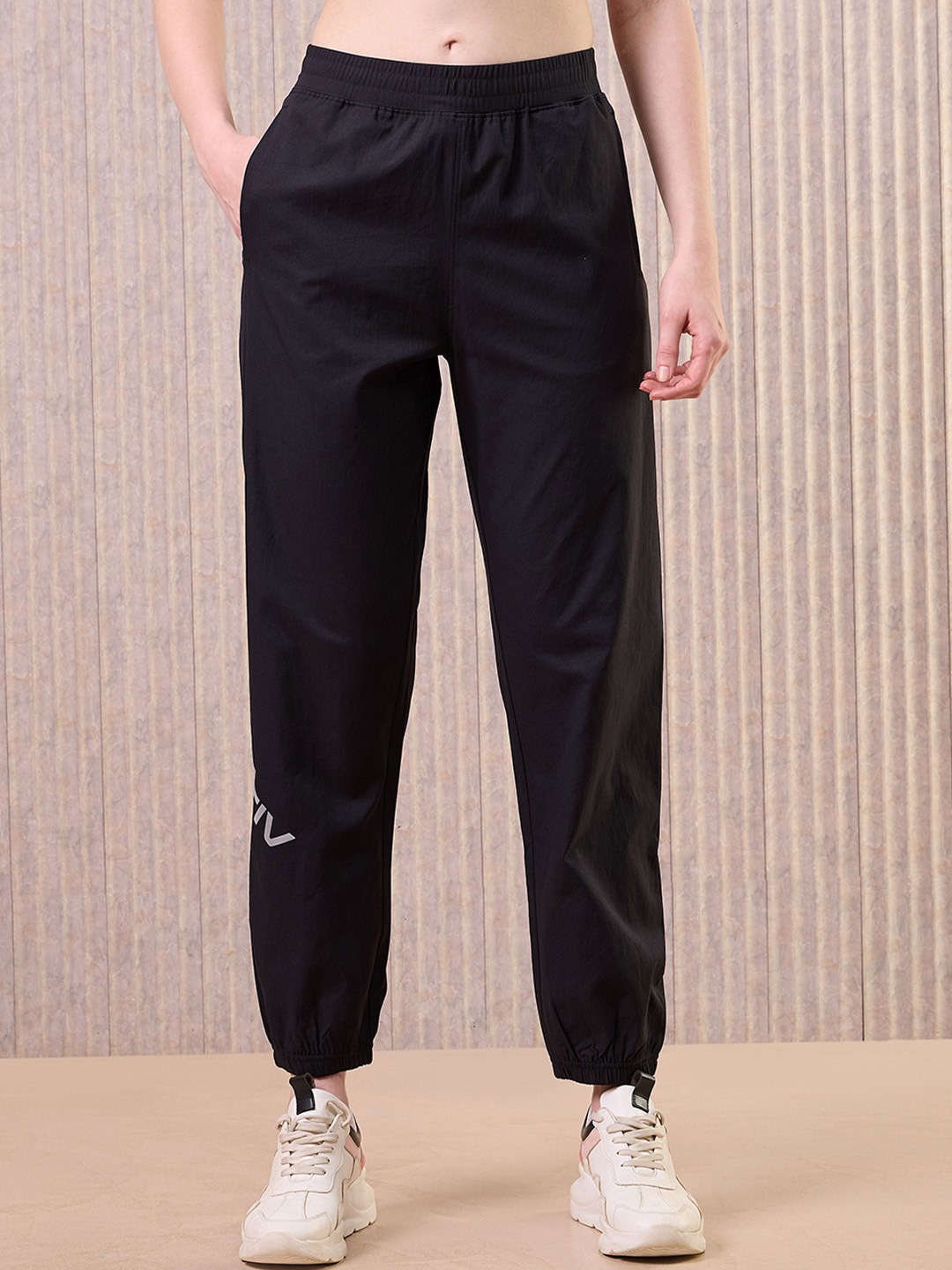 

Technosport TS FLEXI Women Printed Slim Fit Sports Joggers, Black